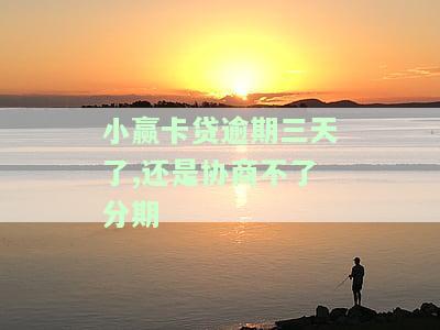 小赢卡贷逾期三天了,还是协商不了分期怎么回事，求助：小赢卡贷逾期三天，协商分期未果