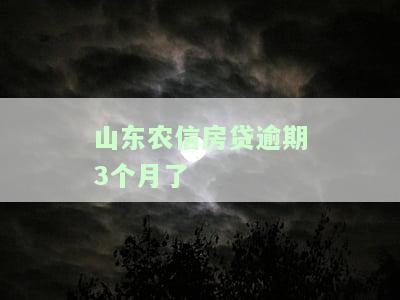 山东农信房贷逾期3个月，如何处理？