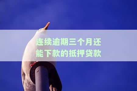 连续逾期三个月还能下款的抵押贷款