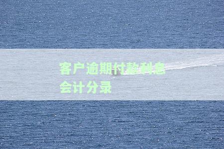 客户逾期付款利息会计分录-客户逾期付款利息会计分录怎么写