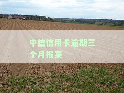 中信信用卡逾期三个月报案