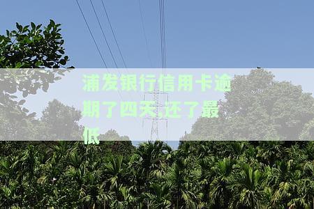 浦发银行：逾期四天还了最低，却接到要求还全款的电话和短信