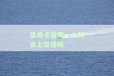信用卡逾期一小时会上征信吗