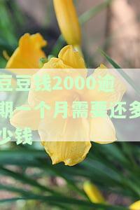 豆豆钱逾期一天一百那一个月是不是要3000，豆豆钱逾期罚款：一天100元，一个月需付3000元？