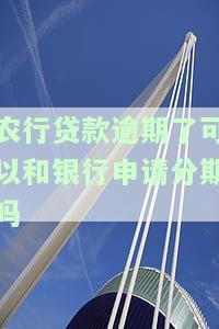 农行贷款逾期了可以和银行申请分期吗安全吗，农行贷款逾期后，能否向银行申请分期还款？这种方式安全吗？
