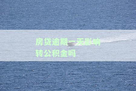 房贷逾期一天会对自己再贷款产生影响吗？
