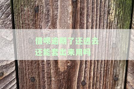 借呗逾期后还款，能否再次取出？安全性如何处理？