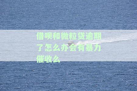 借呗和微粒贷逾期了怎么办会有暴力催收么，警惕！借呗、微粒贷逾期后可能遭遇暴力催收，如何应对？