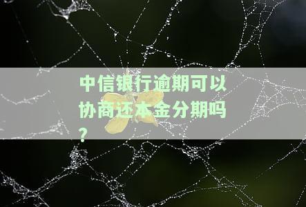 中信银行：可否协商还款、本金及期？