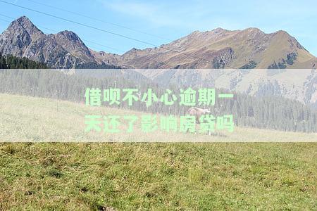 借呗不小心逾期一天还了后能否再借款？逾期是否影响信用？