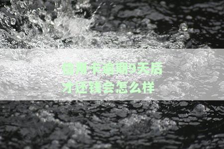 信用卡逾期9天后才还钱会怎么样吗，信用卡逾期9天未还款的后果是什么？