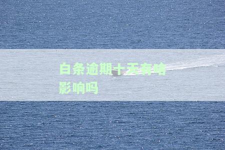 白条逾期十天有啥影响吗怎么办，【解答】白条逾期十天的影响及解决办法