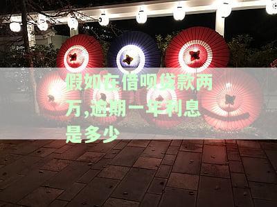 逾期一年，借呗两万贷款的利息是多少？