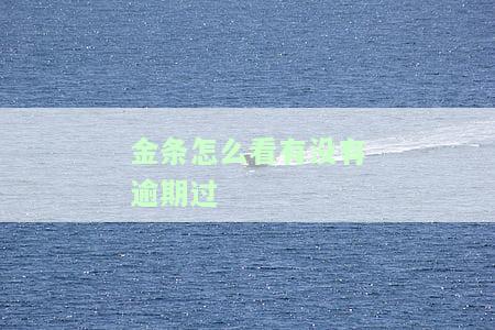 金条怎么看有没有逾期过