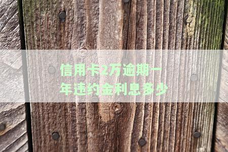 两万的信用卡逾期一天利息多少，了解信用卡逾期一天的利息：2万元为例