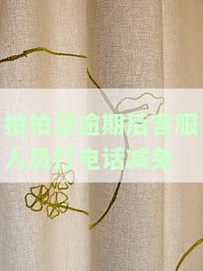 拍拍贷逾期后客服人员打电话减免利息，拍 拍 贷 逾期 后 客服 人员 打电话 减免 利息