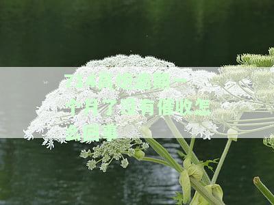 714高炮逾期一个月了没有催收怎么回事