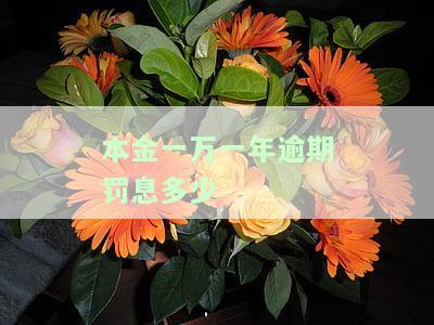 本金一万一年逾期罚息多少？如何计算合适的罚息？
