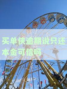 买单侠逾期：只还本金真的可信和安全吗？