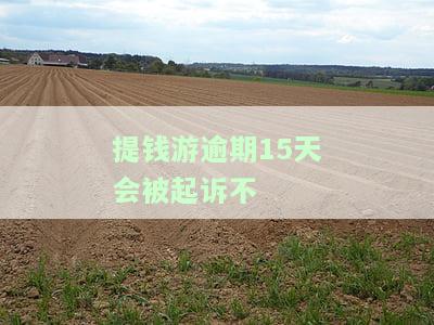 提钱游逾期15天会被起诉不