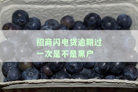 招商闪电贷逾期过一次是否会成为黑户？