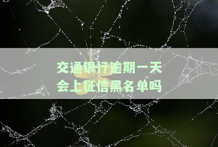交通银行逾期一天会上征信黑名单吗知乎，是否会被纳入征信黑名单？交通银行逾期一天的影响探讨