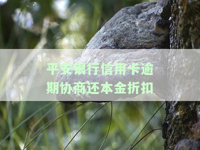 平安银行信用卡逾期协商还本金折扣