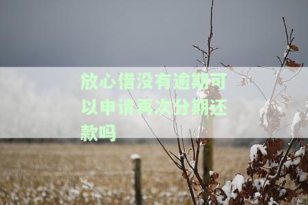 放心借没有逾期可以申请再次分期还款吗-放心借没有逾期可以申请再次分期还款吗