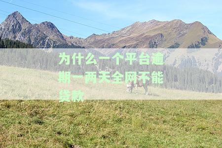 为什么一个平台逾期一两天全网不能贷款