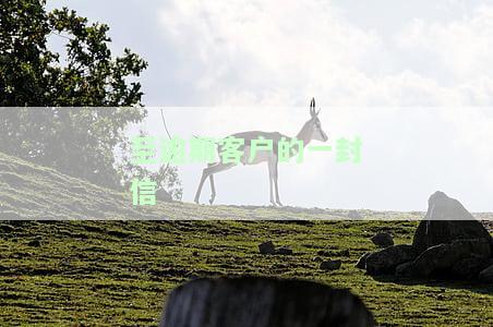 致逾期贷款客户的一封信，重要通知：致逾期贷款客户的信