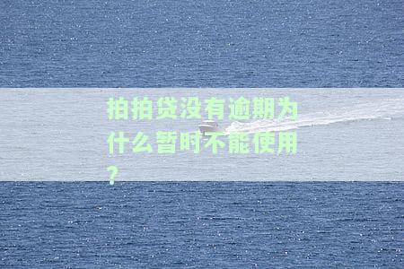 拍拍贷：无逾期为何无法使用额度及还款？