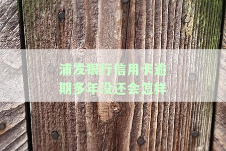浦发银行信用卡逾期多年没还，会有什么后果？