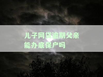 儿子网贷逾期亲能办底保户吗有影响吗，网贷逾期：儿子的欠款问题是否会影响亲申请低保？