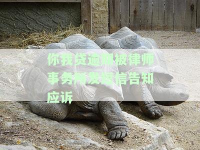 你我贷逾期被律师事务所发短信告知应诉人，逾期未还？你我贷用户需注意，律师事务所已发出应诉通知