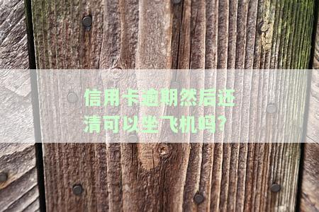 逾期还款后是否能继续乘坐飞机？