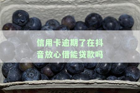信用卡逾期了在抖音放心借能贷款吗，信用卡逾期还能在抖音放心贷申请贷款吗？答案在这里！