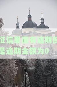 如何理解征信报告逾期金额为零？