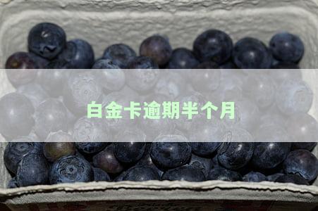 白金卡逾期半月，如何解决？