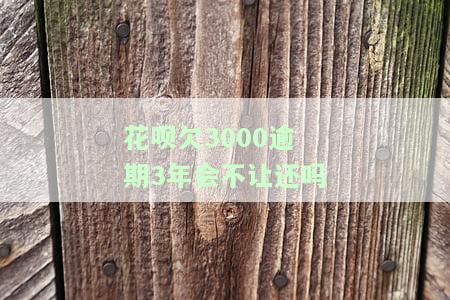 花呗欠3000逾期3年会不让还吗，花呗欠款3000元逾期3年，是否会被拒绝还款？