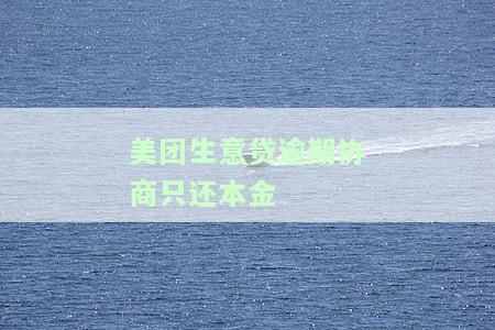 美团生意贷逾期协商只还本金