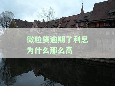微粒贷逾期了利息为什么那么高呢，微粒贷逾期：揭秘为何利息如此之高？
