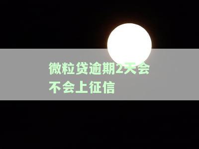 微粒贷逾期2天会不会上征信
