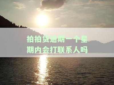拍拍贷逾期一个星期内会打联系人吗，询问：拍拍贷逾期一周内是否会拨打联系人电话？