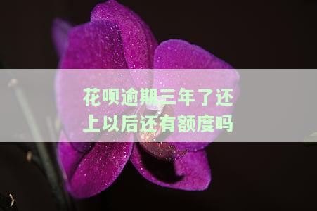 花呗逾期三年了还上以后还有额度吗，花呗逾期三年后还款，额度还能恢复吗？