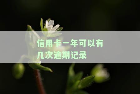 信用卡一年可以有几次逾期记录