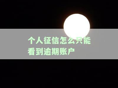个人征信怎么只能看到逾期账户,-个人征信怎么只能看到逾期账户信息