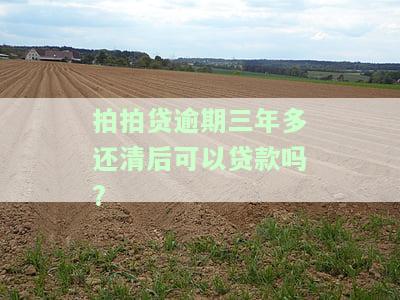 拍拍贷逾期三年，现在可直接还款吗？还清后能再贷款吗？能协商吗？