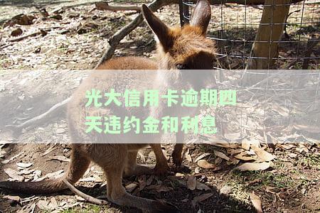 光大银行逾期四天还款会影响信用吗？