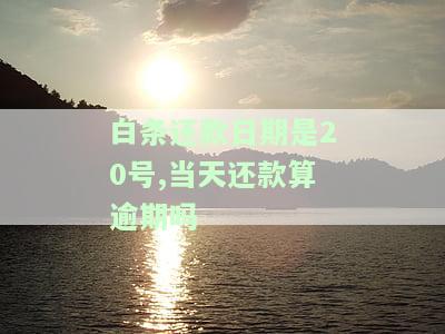 白条还款日期是20号,当天还款算逾期吗，白条还款：20号还款当天算逾期吗？