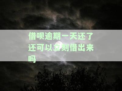 借呗逾期一天还了还可以立刻借出来吗，借呗逾期一天还款后能否立即再借款？